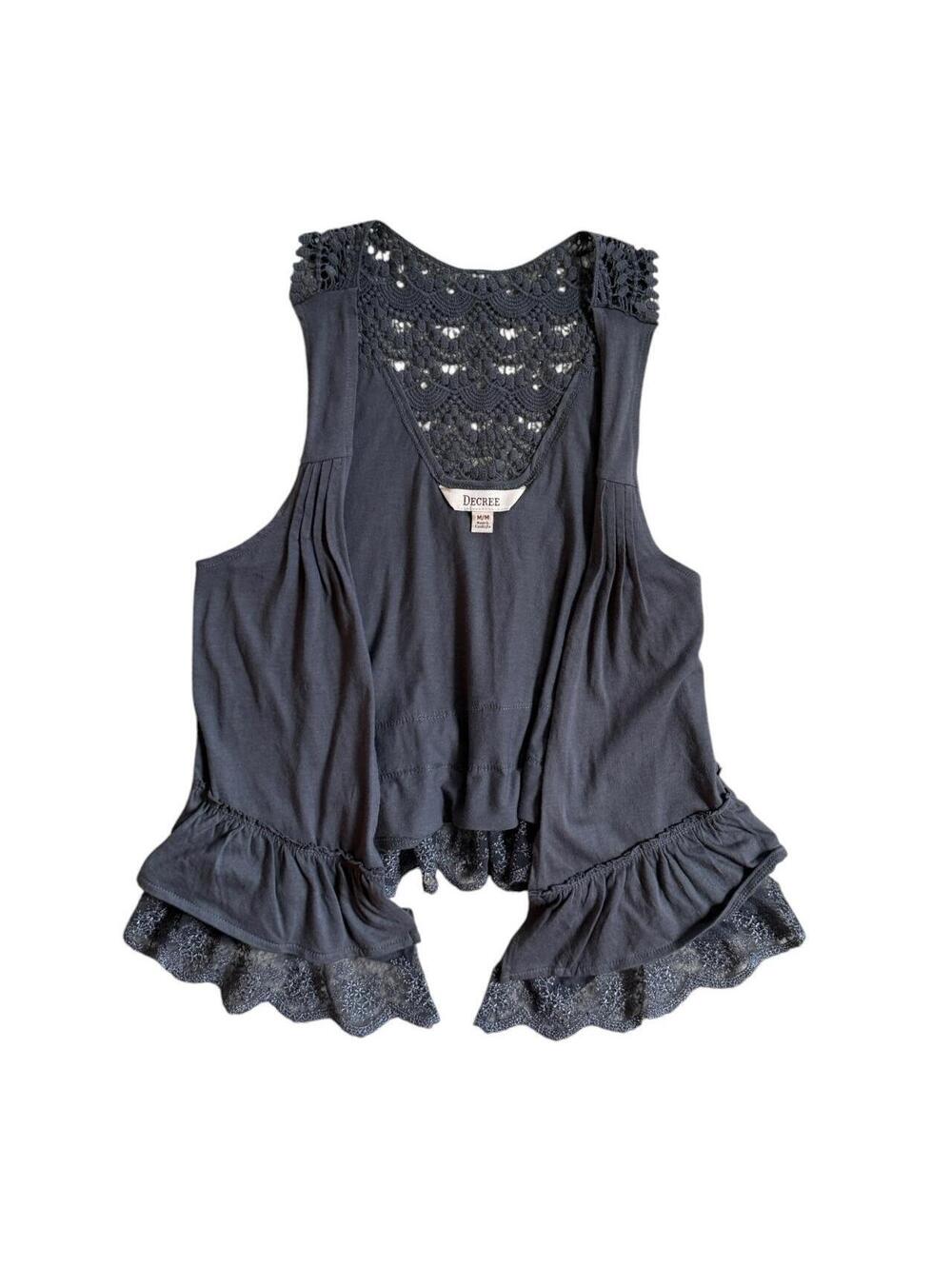 Vintage Y2K Boho Crochet Lace Vest